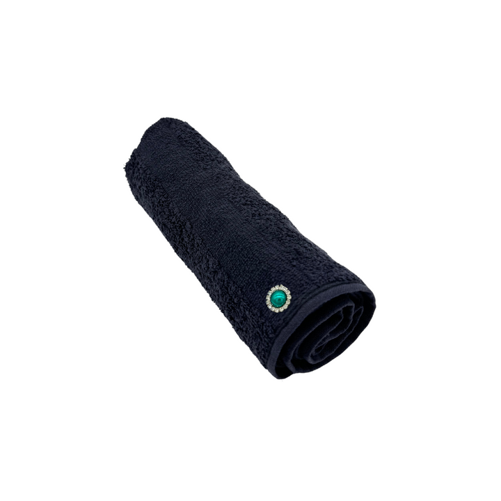 Tech Towel K.Care  Black - With Strass Button Pink (10 units)