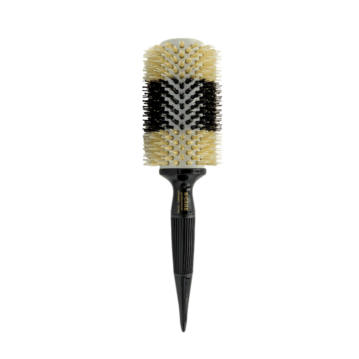 B&W BOAR BRISTLES CERAMIC Professional Hair Brush Black & White C3143