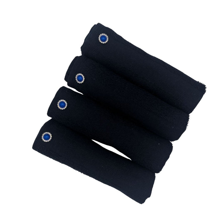 Tech Towel K.Care  Black - With Strass Button Blue (10 units)