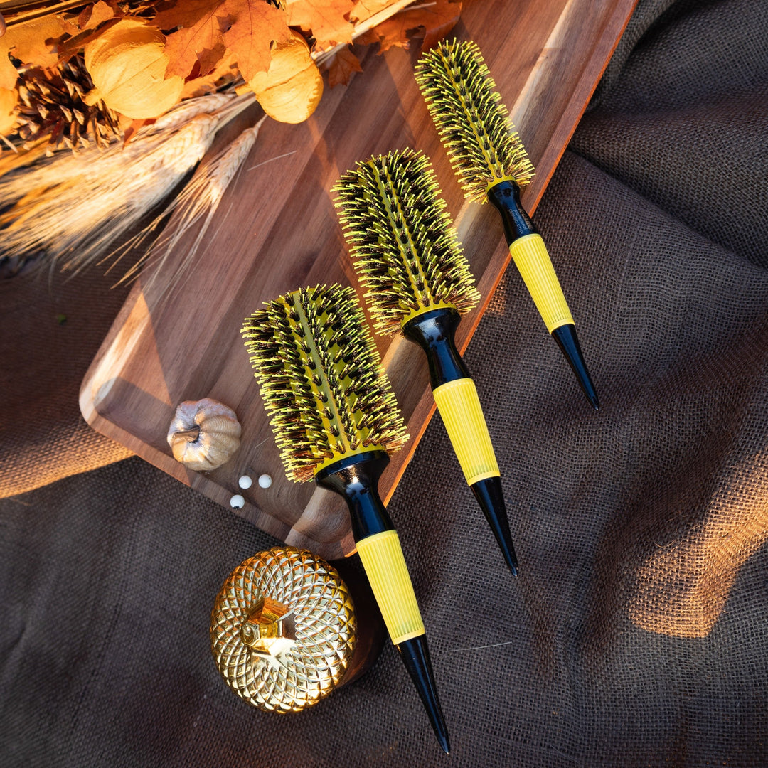 Brazilian Nylon and Boar Bristles Hair brushes Triple (3 Brushes)