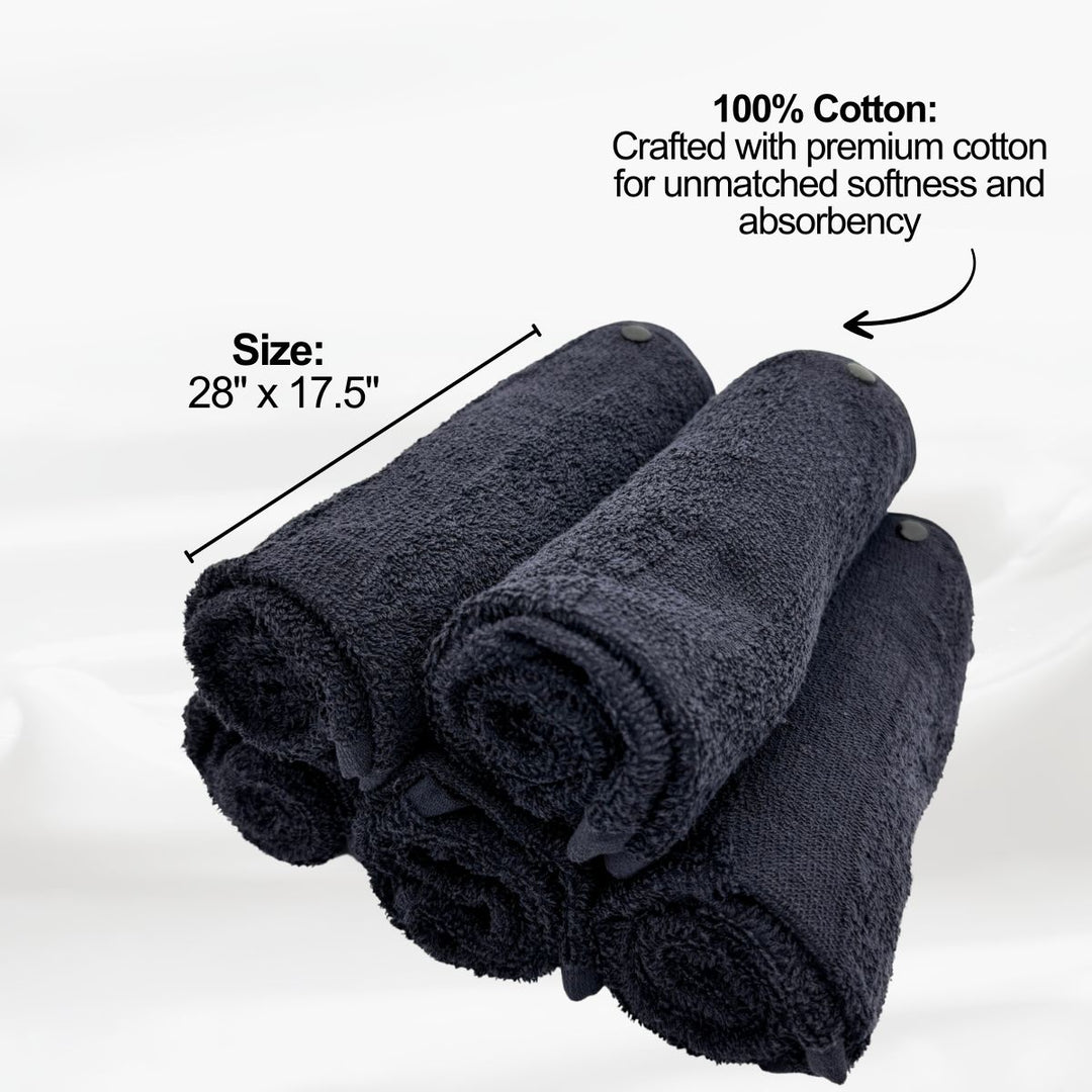 Tech Towel K.Care  Black - With Strass Button Pink (10 units)