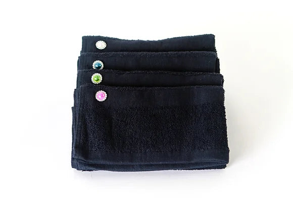 Tech Towel K.Care Black - With Strass Button Color (5 units)