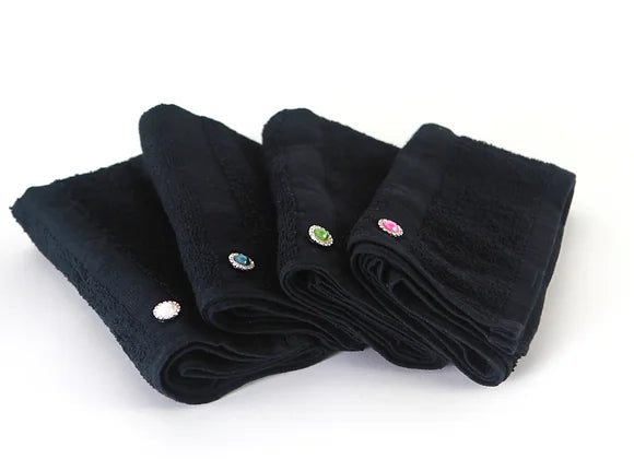 Tech Towel K.Care Black - With Strass Button Color (5 units)