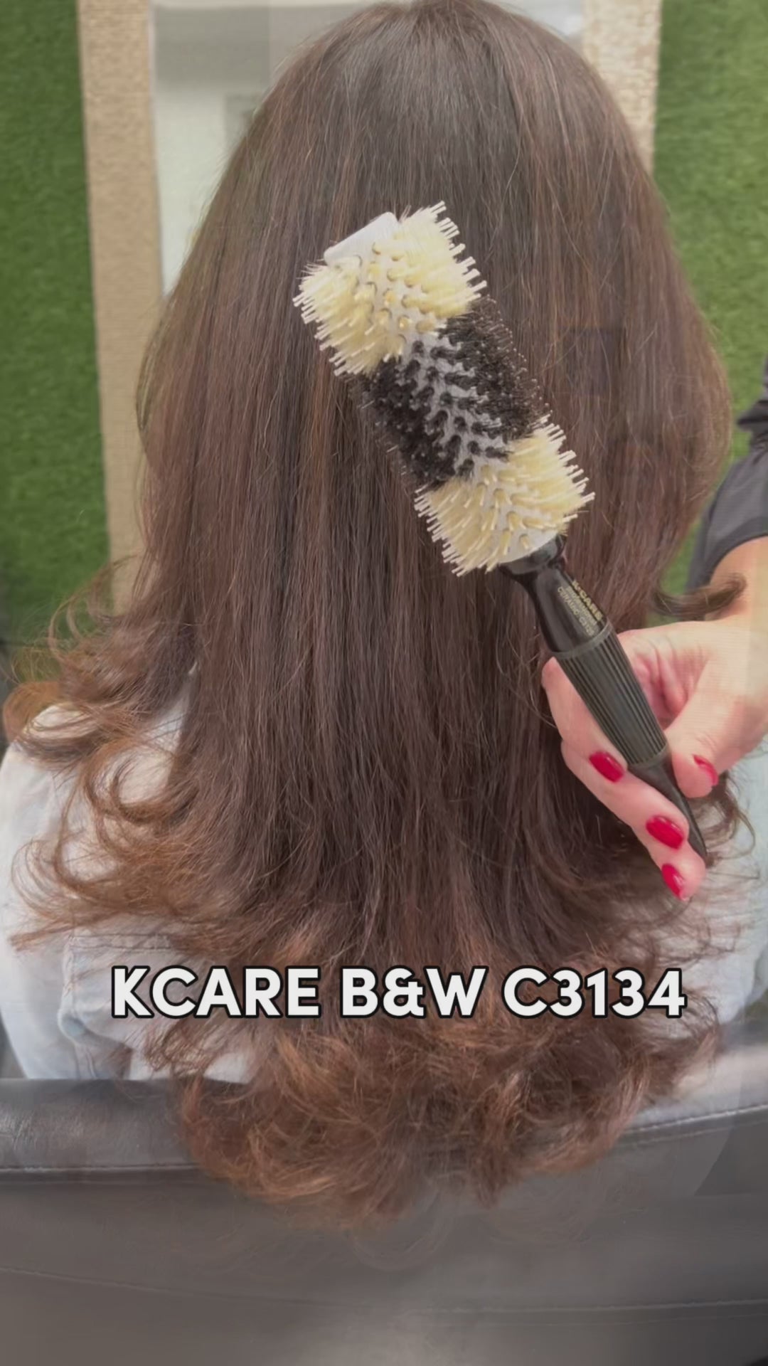 Black and White Boar Bristles Ceramic Professional Hair C3134
