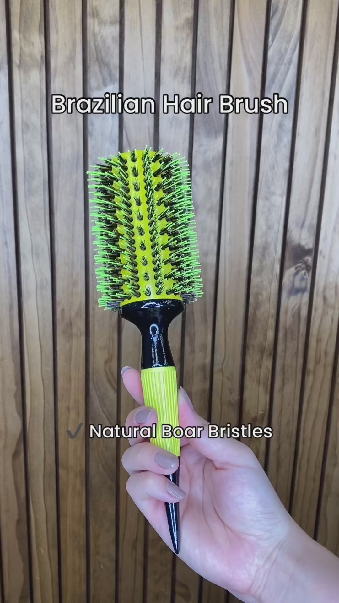 Conjunto de escova de cabelo com cerdas de nylon e tábua brasileira (4 escovas)